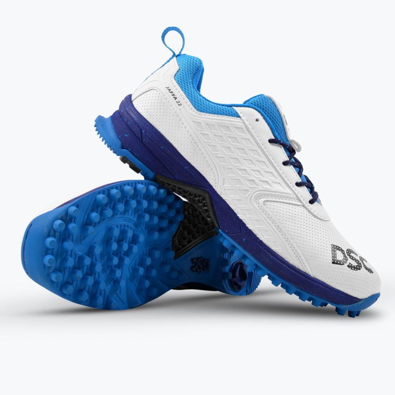 DSC Jaffa 22 Blue White Rubber Studs Cricket Shoes