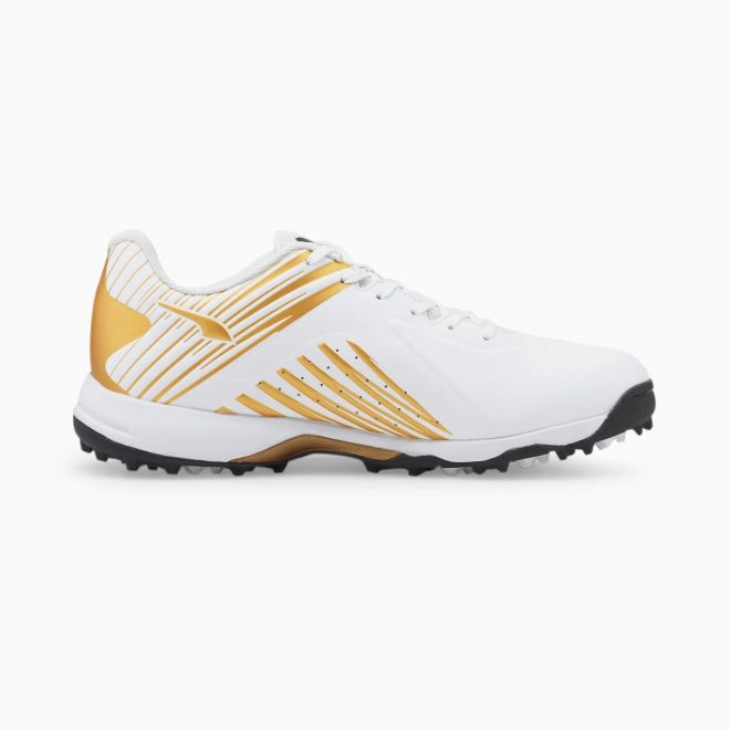 PUMA 22 FH Rubber Men's Cricket Shoes - White-Gold-Puma Black PUMA 22 FH Rubber Men's Cricket Shoes - White-Gold-Puma Black