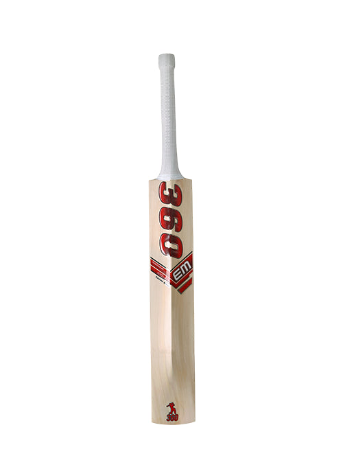 EM 360 Bold Kashmir Willow Cricket Bat, handle close-up