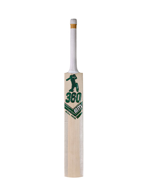 EM 360 Bull Ring Kashmir Willow Cricket Bat, back profile