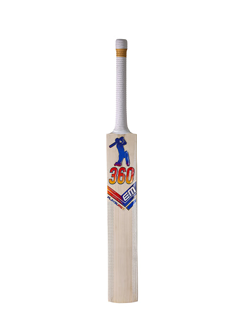 EM 360 Play Burst Kashmir Willow Cricket Bat, back profile