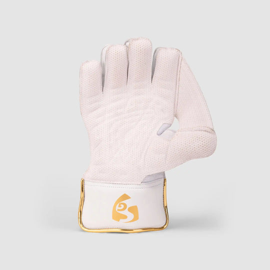 SG Hilite White Wicket Keeping Gloves, back view