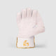 SG Hilite White Wicket Keeping Gloves, back view