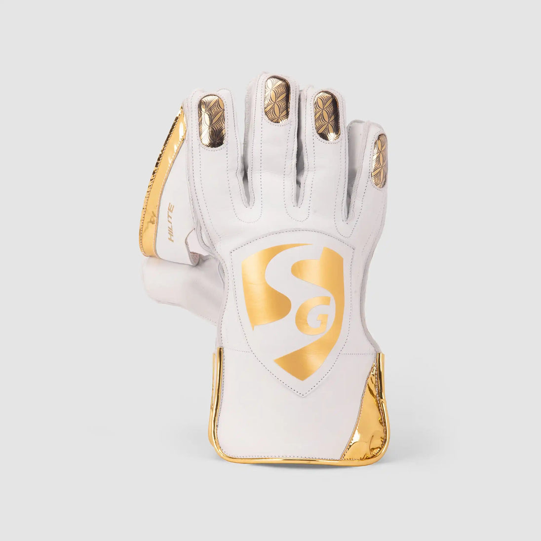 SG Hilite White Wicket Keeping Gloves, front view