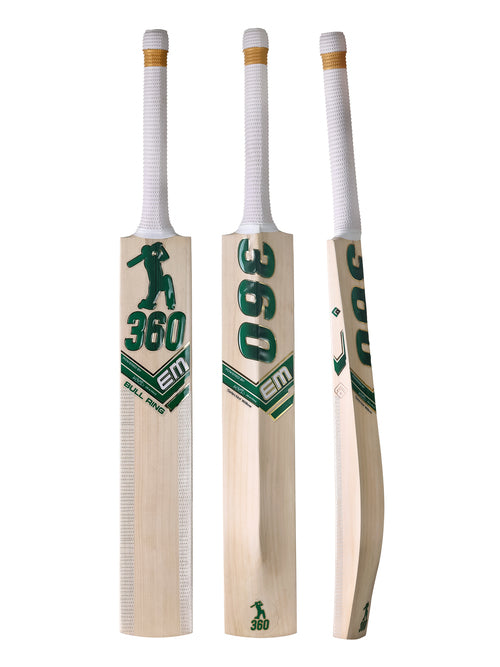 EM 360 Bull Ring Kashmir Willow Cricket Bat, front face
