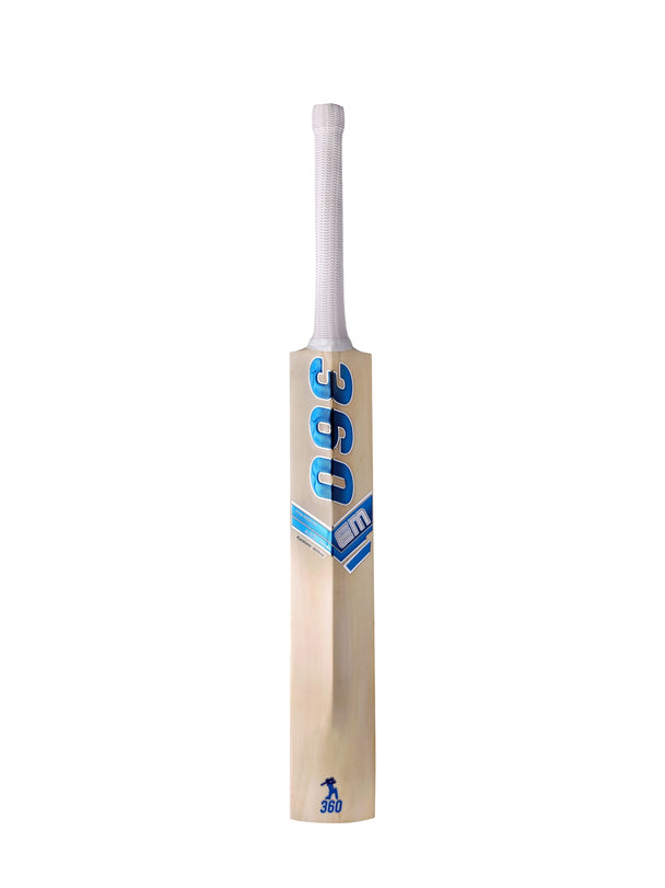 EM 360 Legacy Kashmir Willow Cricket Bat, back profile