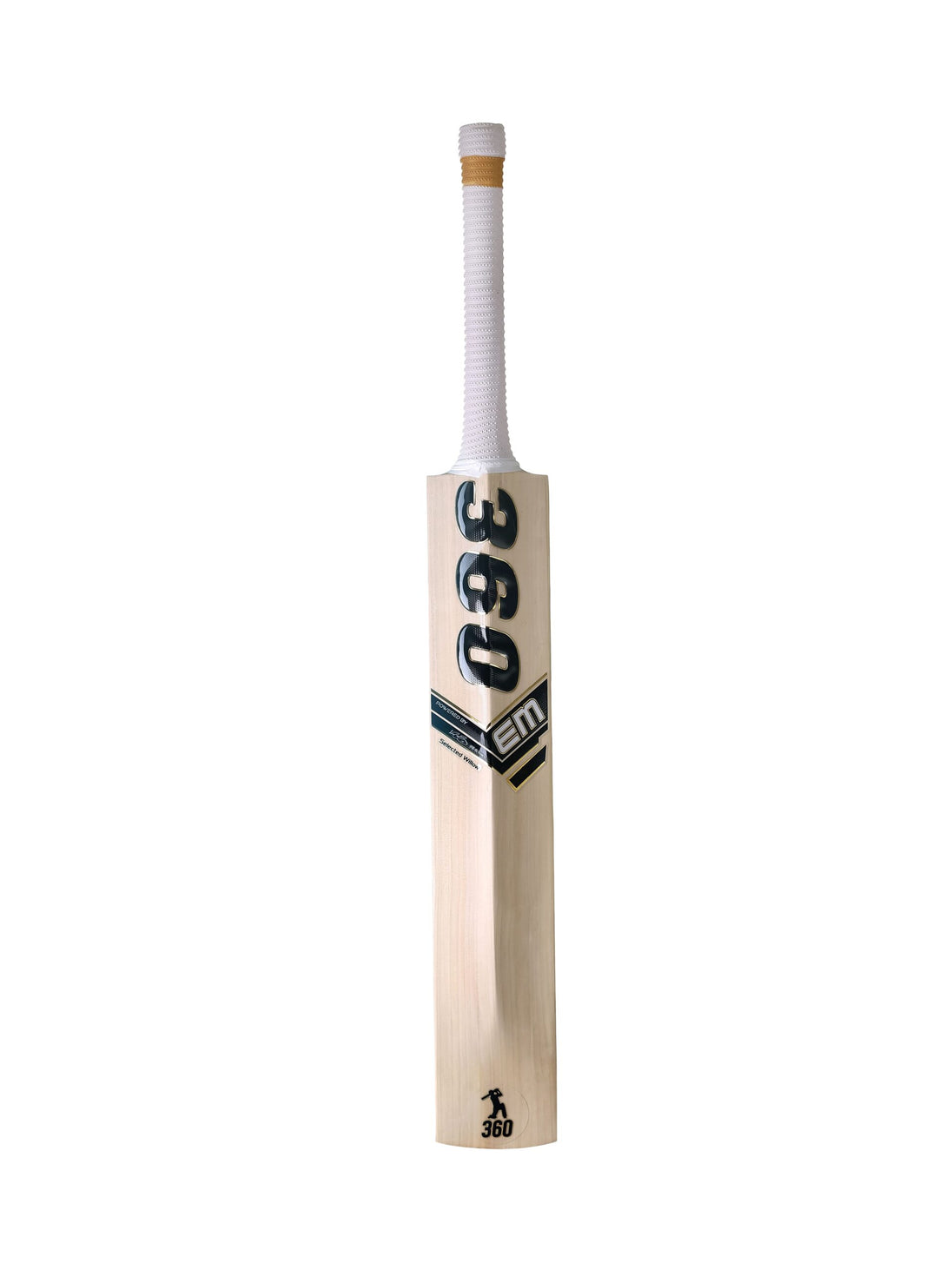 EM 360 Number 17 Kashmir Willow Cricket Bat, handle close-up