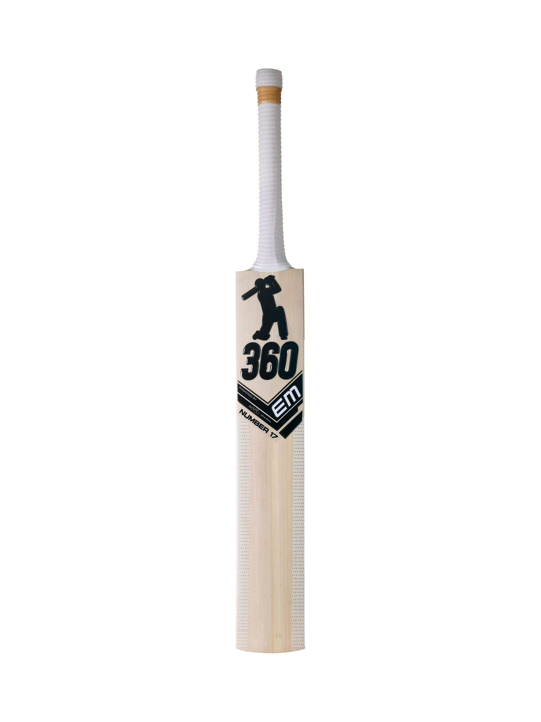 EM 360 Number 17 Kashmir Willow Cricket Bat, back profile