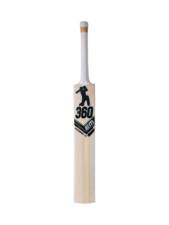 EM 360 Number 17 Kashmir Willow Cricket Bat, back profile