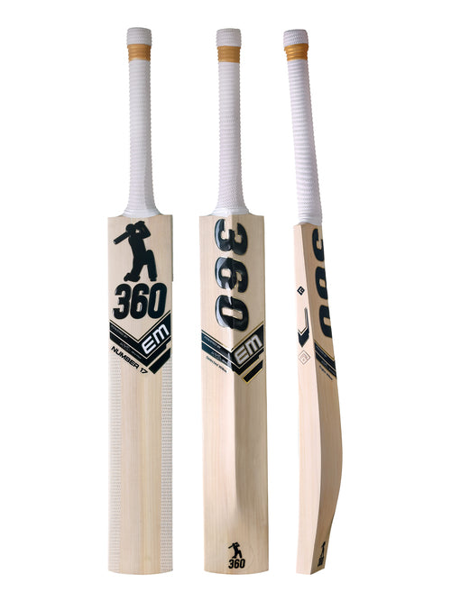 EM 360 Number 17 Kashmir Willow Cricket Bat, front face