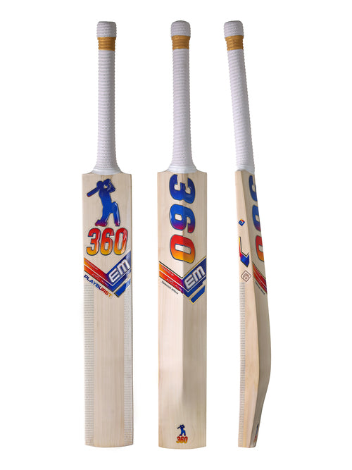 EM 360 Play Burst Kashmir Willow Cricket Bat, front face