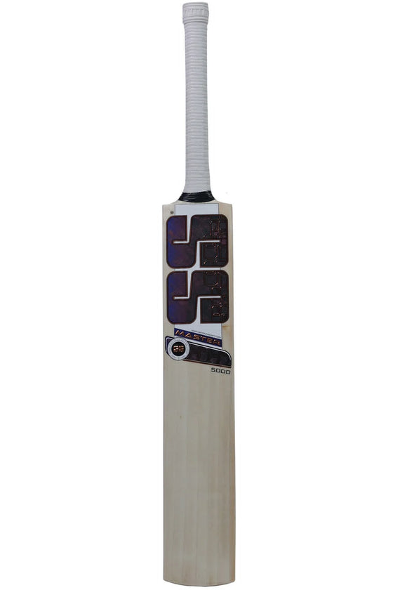 SS Master 5000 English Willow Cricket Bat, handle close-up