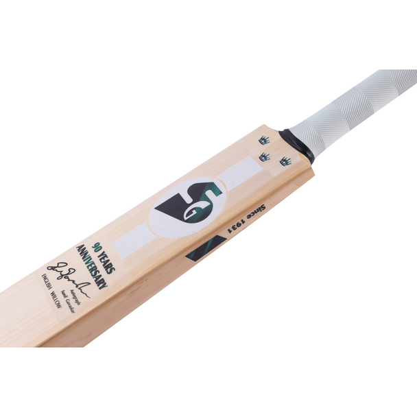 SG 90 Years Anniversary English Willow Cricket Bat, angled view