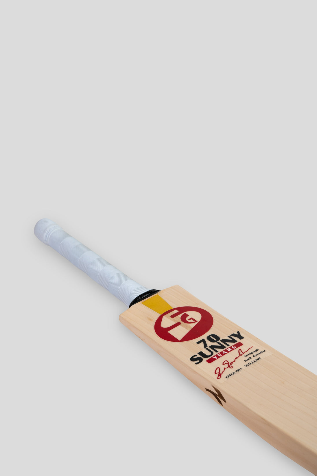 SG 70 Sunny Years English Willow Cricket Bat, angled view