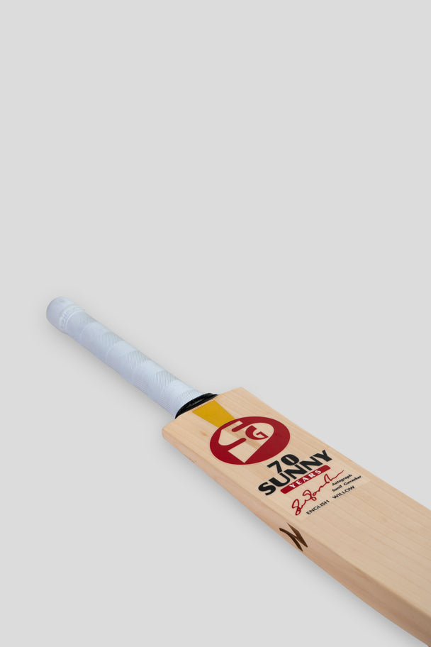 SG 70 Sunny Years English Willow Cricket Bat, angled view