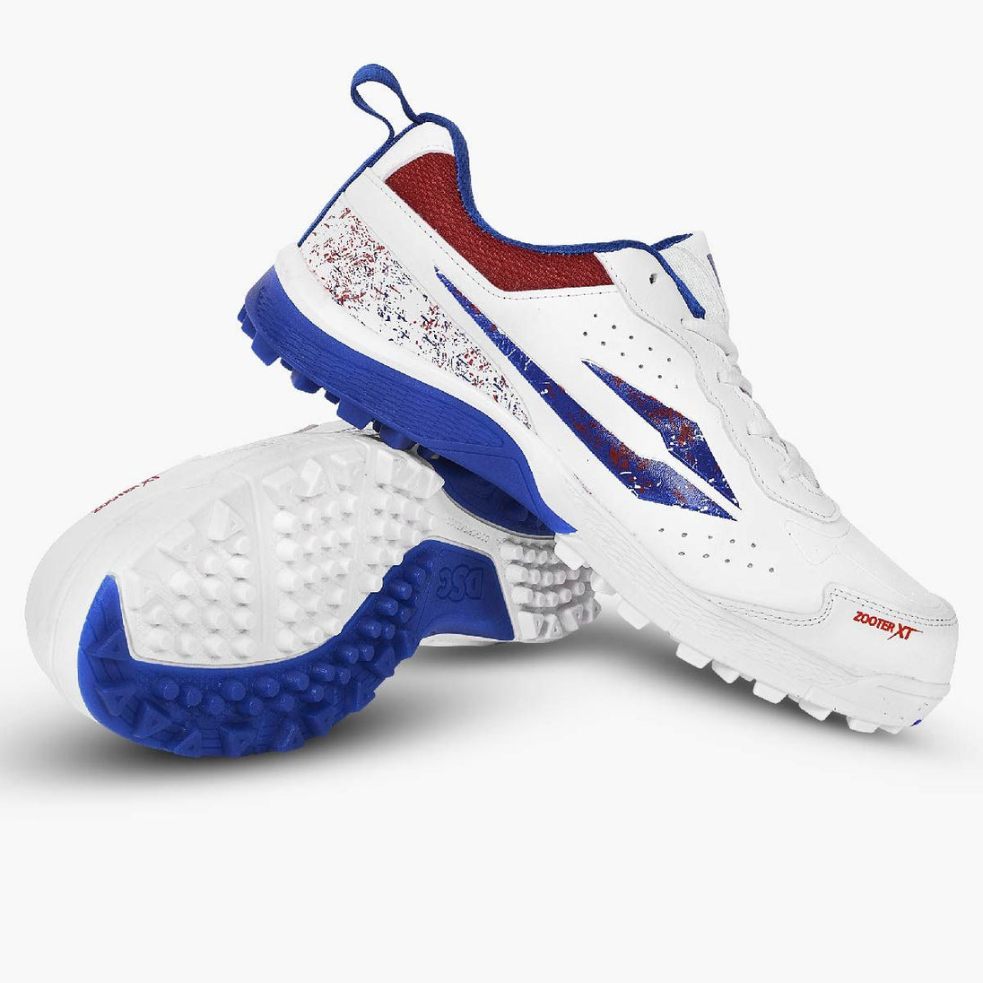 DSC Zooter XT White Red Rubber Studs Cricket Shoes